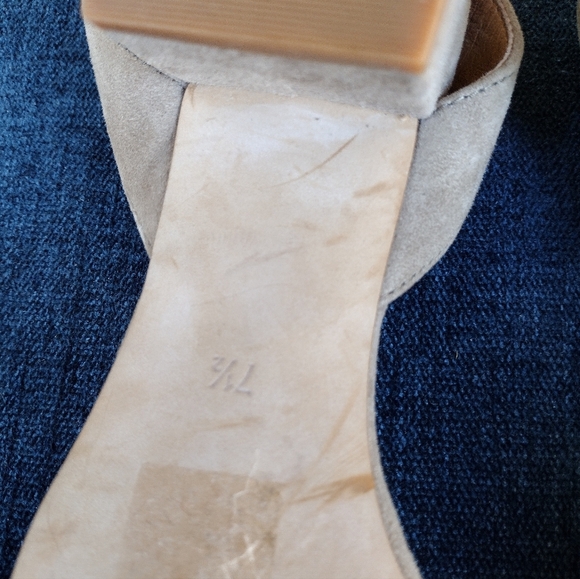 MADEWELL ALICE G4970 Womens Sandals Sz 7.5 Taupe Leather Block Heels Ankle Strap - Picture 5 of 5